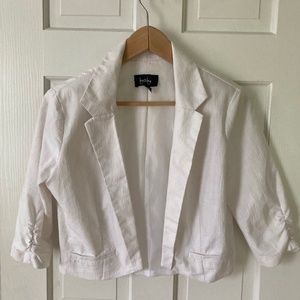 Cropped white blazer